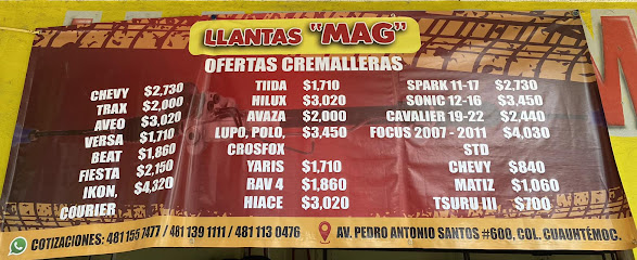 Llantas y Refacciones Mag en Cd. Valles
